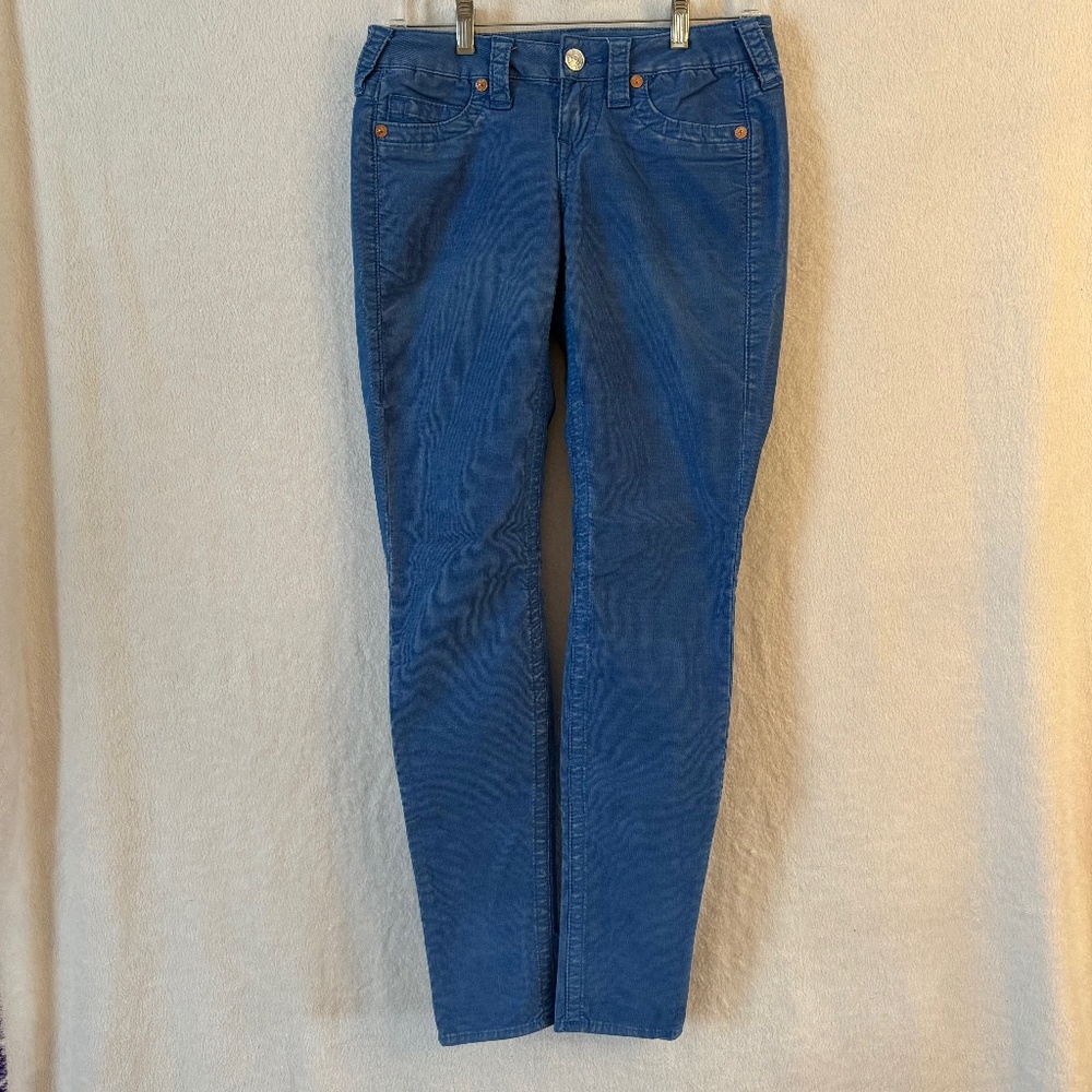 True Religion Denim Blue Shannon Corduroy Sz 26 - Like New!